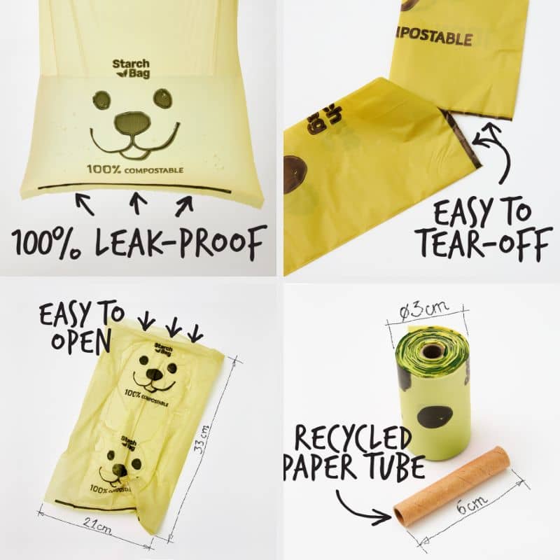 đ© BOITE DE 8 ROULEAUX DE SACS Ă DĂJECTIONS COMPOSTABLES POUR CHIEN (120 SACS) - 5 COULEURS DISPOS - Image 5