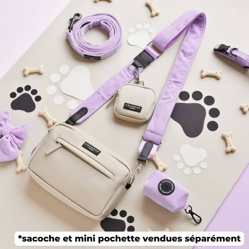 ANSE POUR SACOCHE - VELOURS CÔTELÉ LILAS - Image 5