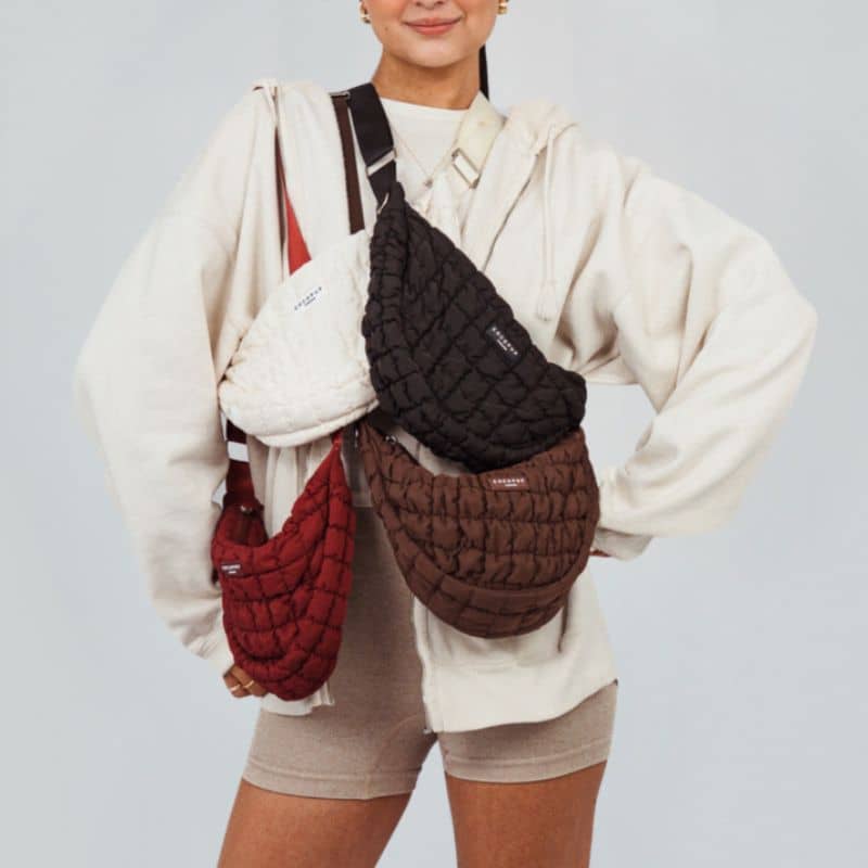 SAC BANDOULIÈRE DEMI-LUNE SPÉCIAL BALADE - BORDEAUX, MARRON OU CRÈME - Image 2