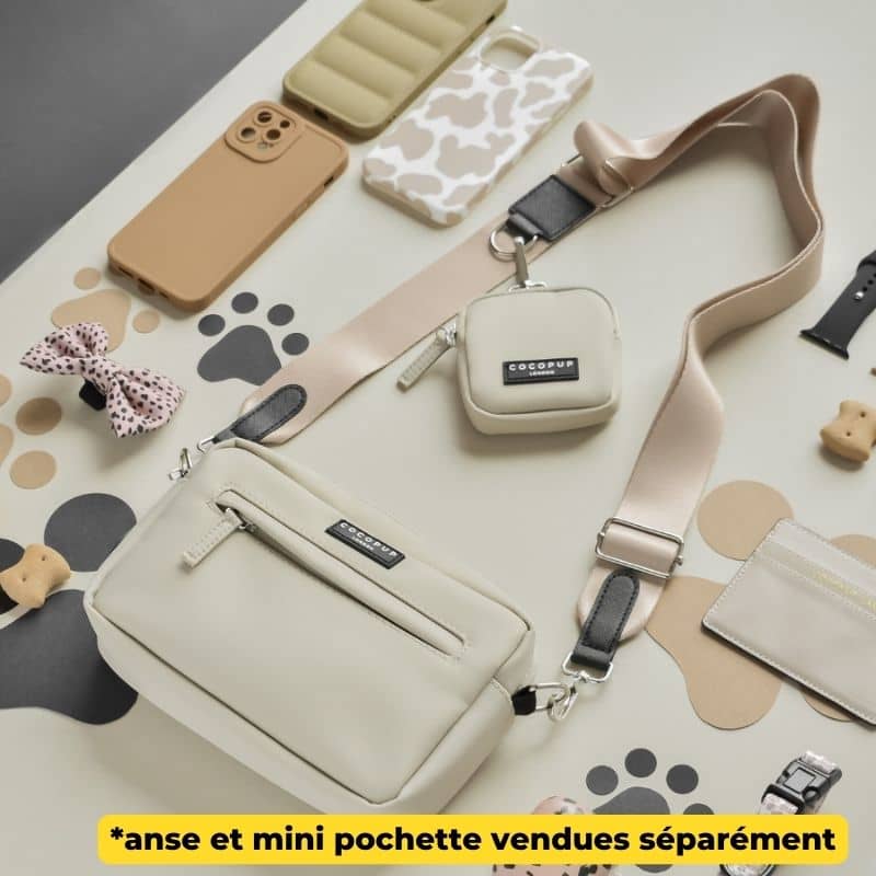 SACOCHE SPÉCIALE BALADE (AVEC OUVERTURE POUR SACS À DÉJECTION) - CARAMEL LATTE - Image 3