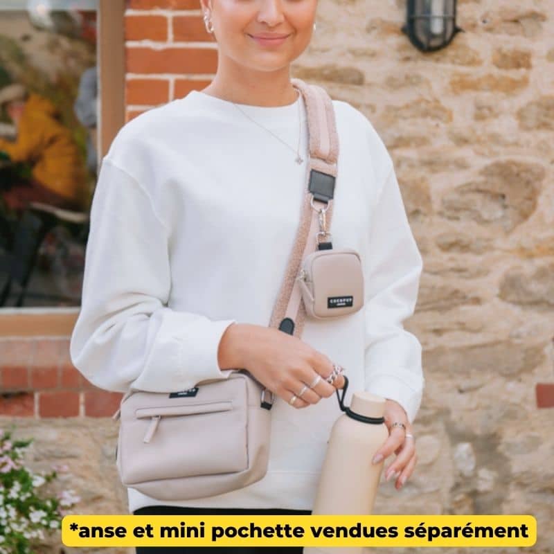 SACOCHE SPÉCIALE BALADE (AVEC OUVERTURE POUR SACS À DÉJECTION) - CARAMEL LATTE - Image 5