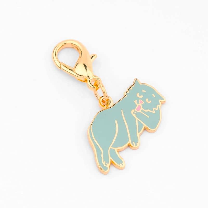 PORTE-CLÉ MÉDAILLE - CHAT GRIS - Image 3