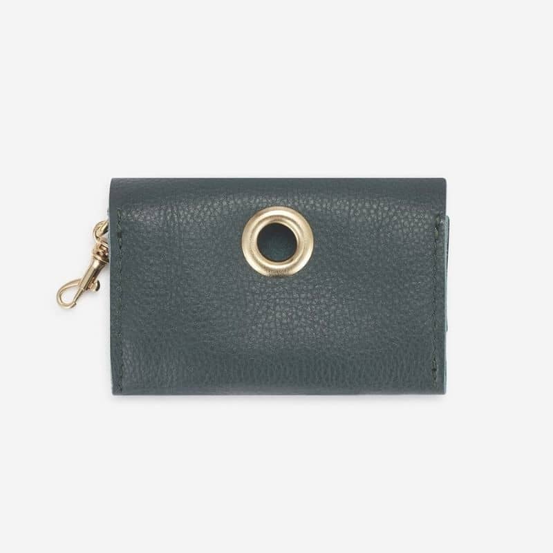 DISTRIBUTEUR DE SACS À DÉJECTION EN CUIR - VERT FONCÉ - Image 2