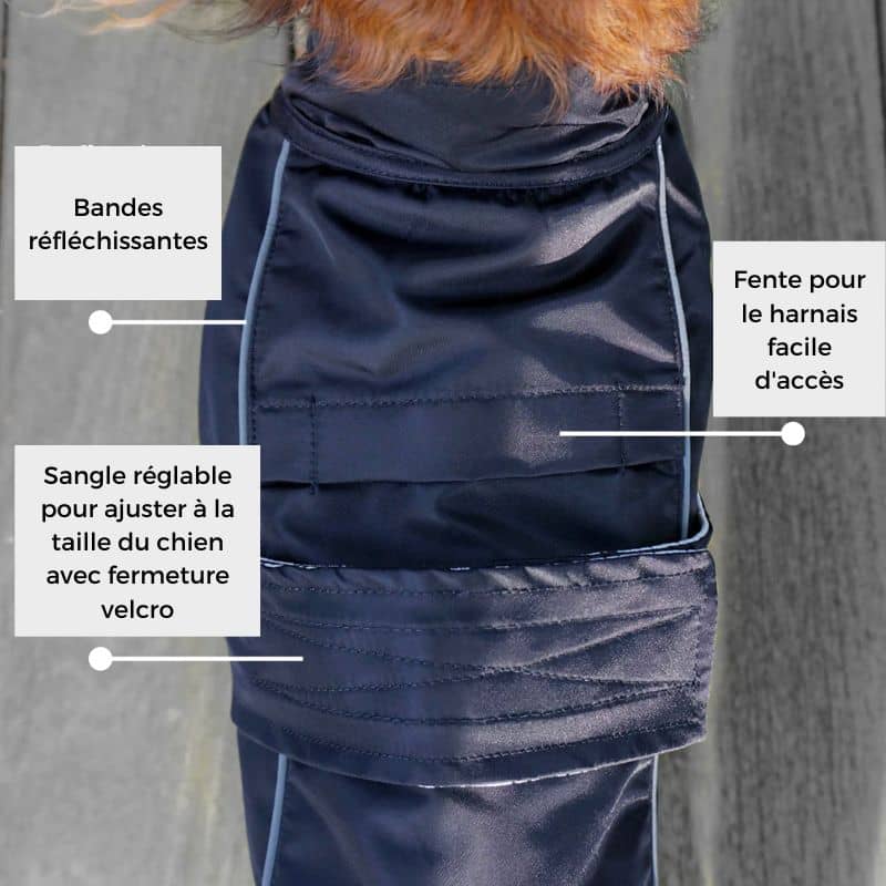 IMPERMÉABLE POUR CHIEN COUPE-VENT FACILE À ENFILER - NOIR - Image 3