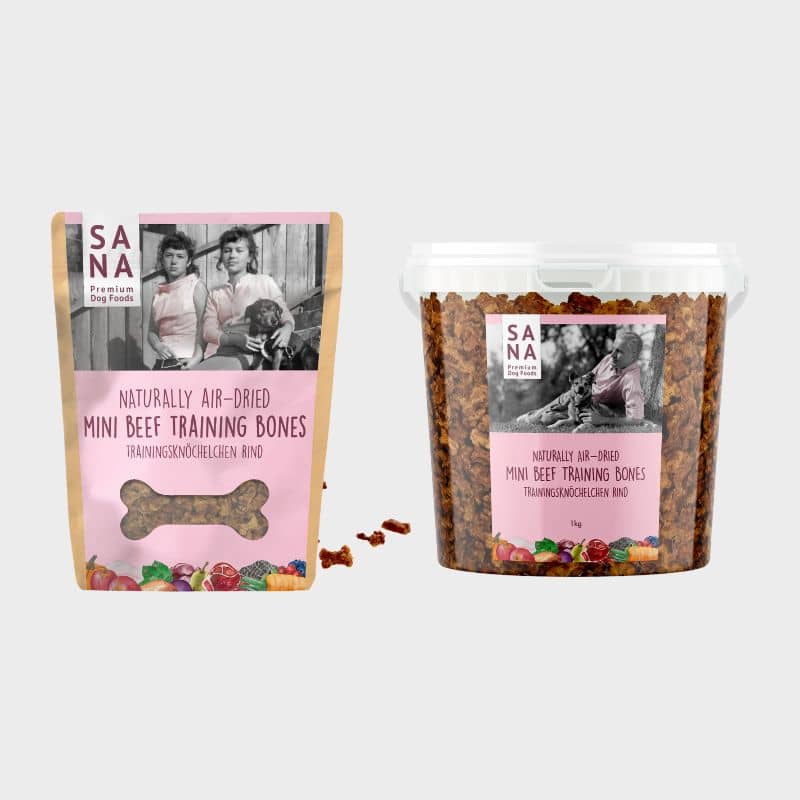 FRIANDISES D’ÉDUCATION POUR CHIEN EN FORME D’OS - BOEUF (100 g ou seau de 1 kg)