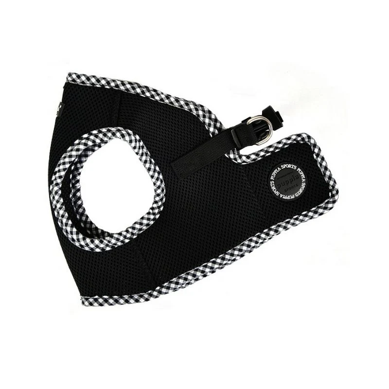 HARNAIS VESTE POUR CHIEN ET CHAT - NOIR BORDURE VICHY - Image 3
