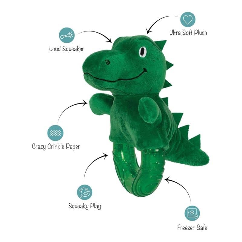 JOUET BI-MATIÈRE POUR CHIEN - DINOSAURE AVEC ANNEAU - Image 3