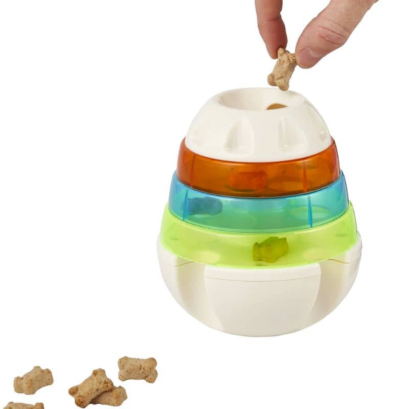 JOUET D’OCCUPATION DISTRIBUTEUR DE FRIANDISES OU DE CROQUETTES POUR CHIEN - JW TREAT TOWER (2 TAILLES DISPO) - Image 3