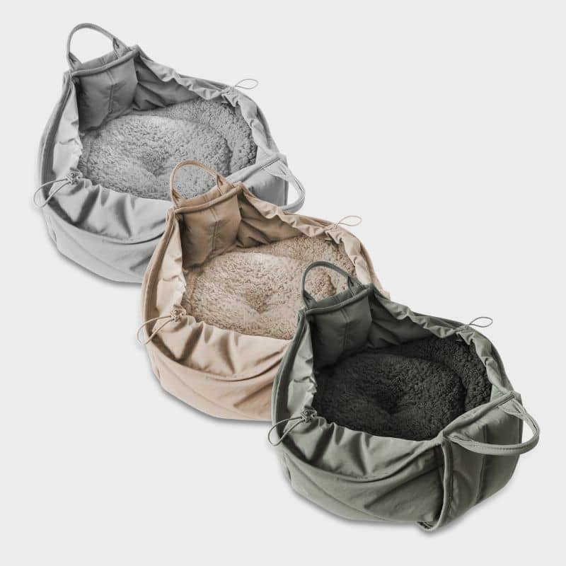 SAC DE TRANSPORT BANDOULIÈRE POUR PETIT CHIEN (<5KG) - GRIS, BEIGE OU KAKI