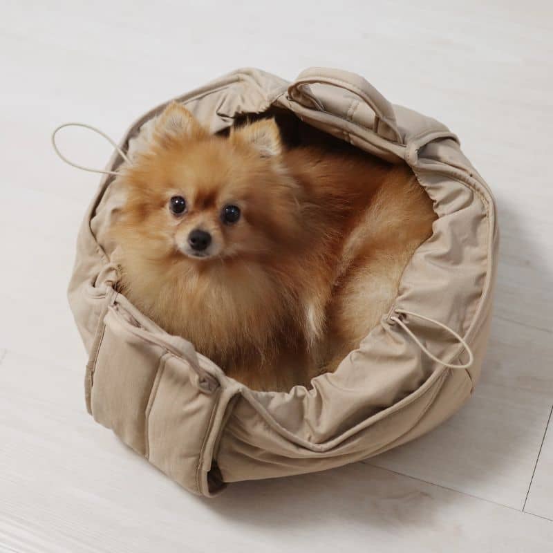 SAC DE TRANSPORT BANDOULIÈRE POUR PETIT CHIEN (<5KG) - GRIS, BEIGE OU KAKI - Image 7