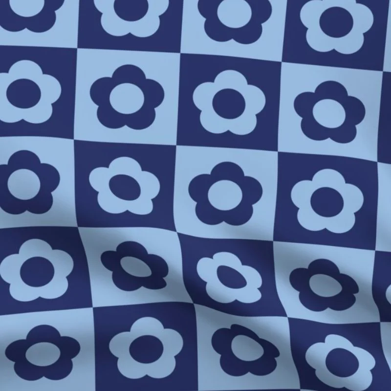 BANDANA POUR CHIEN - FLEURS BLEUES RETRO - Image 3