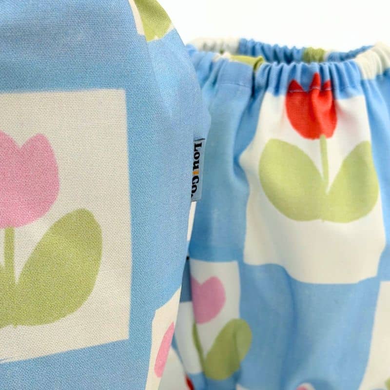 SNOOD POUR CHIEN EN COTON - DAMIER BLEU & TULIPE 🌷 - Image 2
