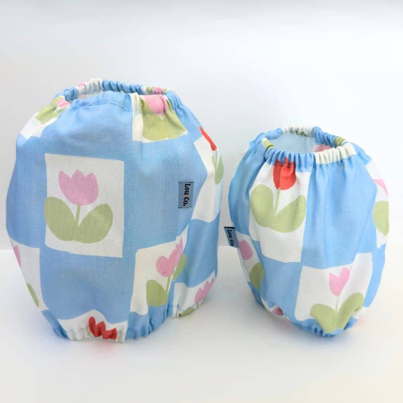 SNOOD POUR CHIEN EN COTON - DAMIER BLEU & TULIPE 🌷 - Image 3