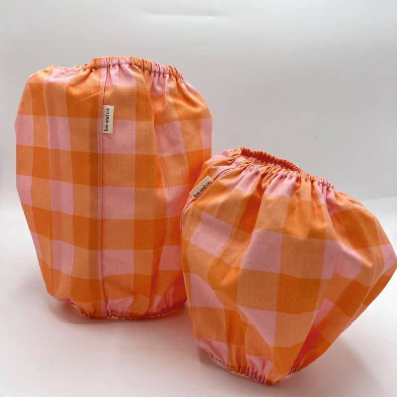 SNOOD POUR CHIEN EN COTON - CARREAUX ROSE ET ORANGE - Image 3