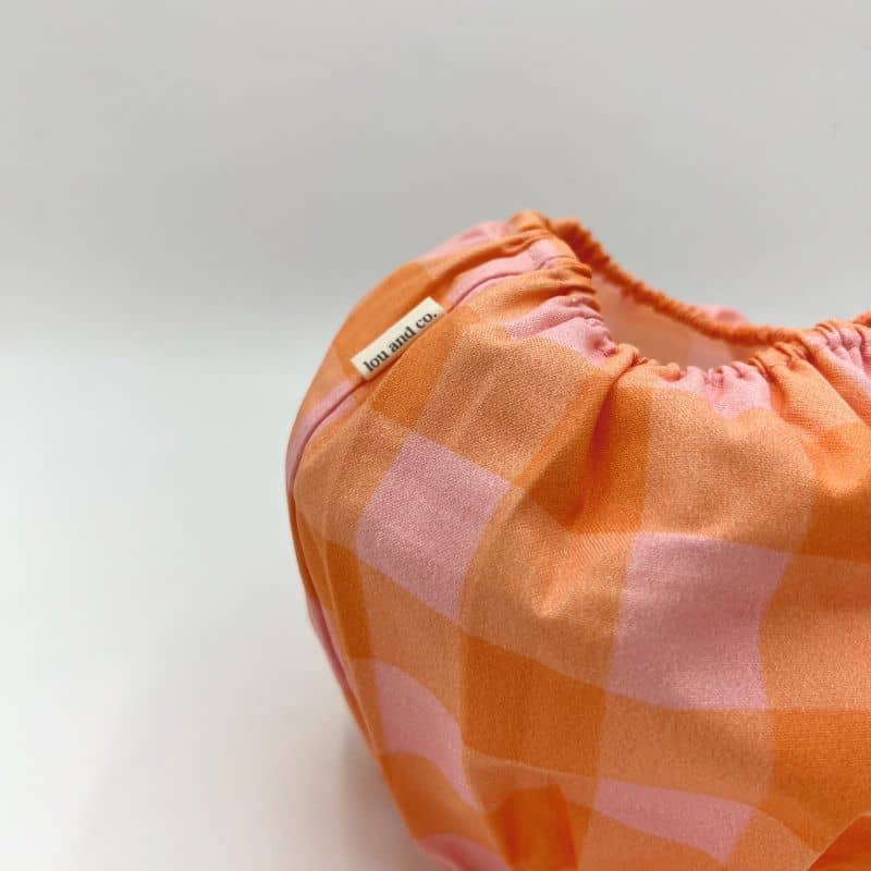 SNOOD POUR CHIEN EN COTON - CARREAUX ROSE ET ORANGE - Image 4