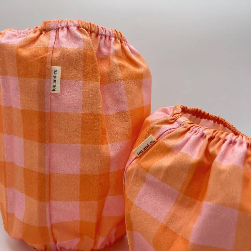 SNOOD POUR CHIEN EN COTON - CARREAUX ROSE ET ORANGE - Image 5