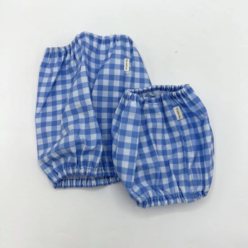 SNOOD POUR CHIEN EN COTON - CARREAUX VICHY BLEU - Image 3