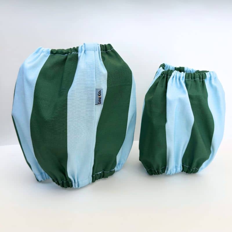 SNOOD POUR CHIEN EN COTON - RAYURES VERT & BLEU - Image 3