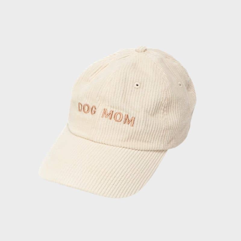 CASQUETTE EN VELOURS CÔTELÉ - DOG MOM (BEIGE)
