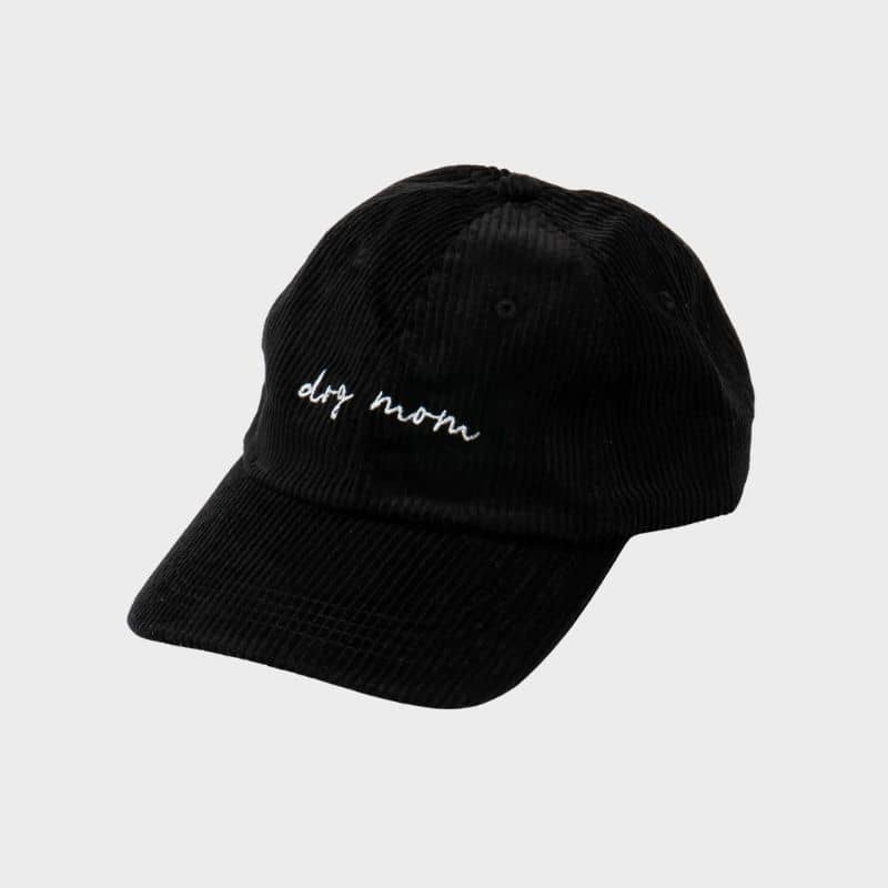CASQUETTE EN VELOURS CÔTELÉ - DOG MOM (NOIR)