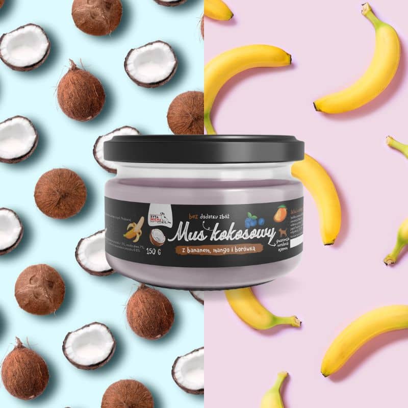 MOUSSE DE NOIX DE COCO AVEC BANANE, MANGUE ET MYRTILLE - IDÉAL TAPIS DE LÉCHAGE - Image 3