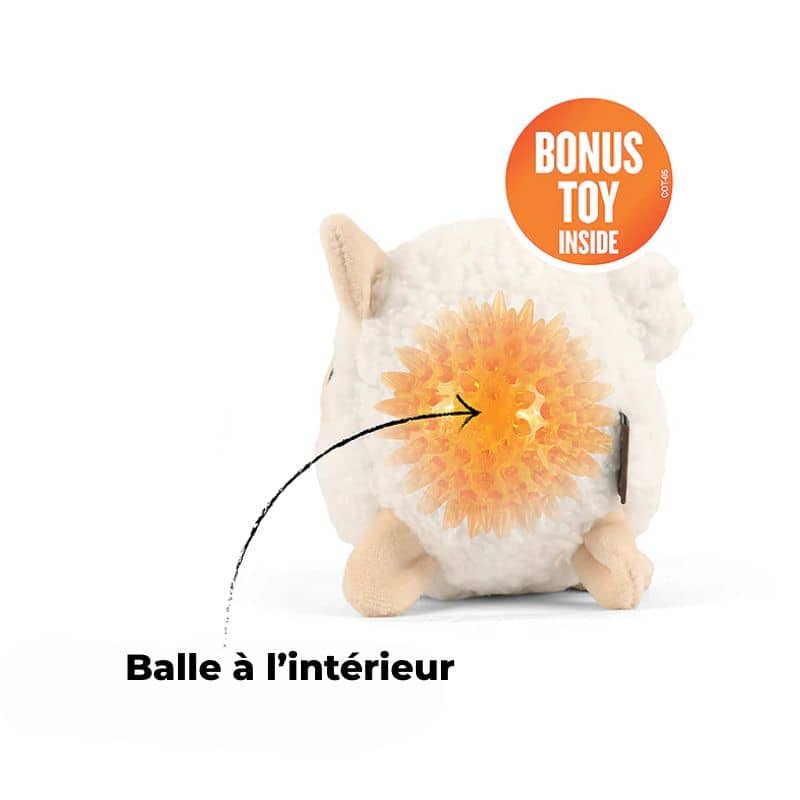 PELUCHE AVEC BALLE PICOTS POUR CHIEN - MOUTON 🐑 - Image 3