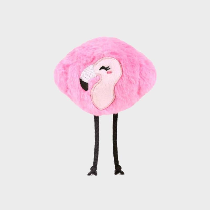PELUCHE AVEC BALLE POUR CHIEN - FLAMANT ROSE đŠ©