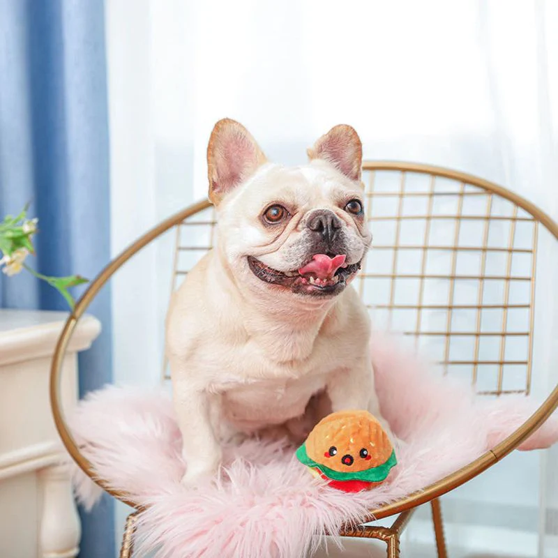 PELUCHE AVEC BALLE POUR CHIEN - HAMBURGER đ - Image 4
