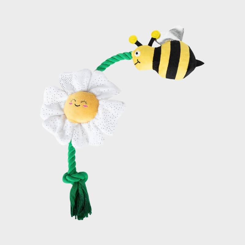 PELUCHE AVEC CORDE POUR CHIEN - ABEILLE & FLEUR 🐝🌼