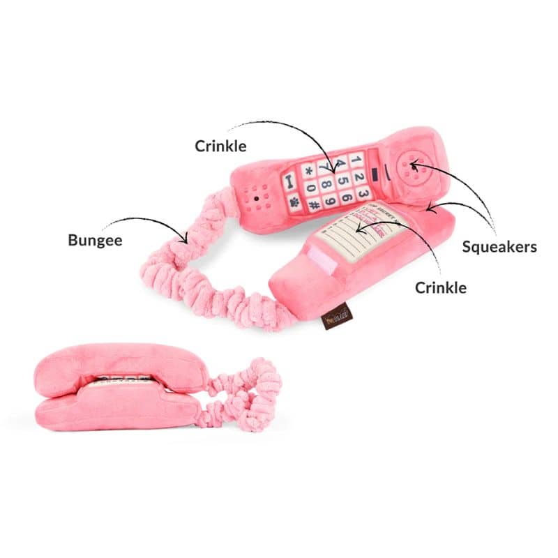 PELUCHE POUR CHIEN - TÉLÉPHONE ROSE ☎️ - Image 3