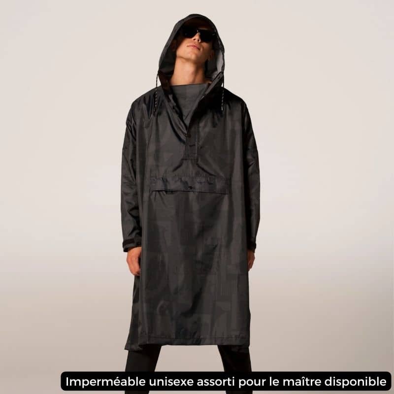 IMPERMÉABLE PONCHO POUR CHIEN - BACK TO BLACK NOIR - Image 3