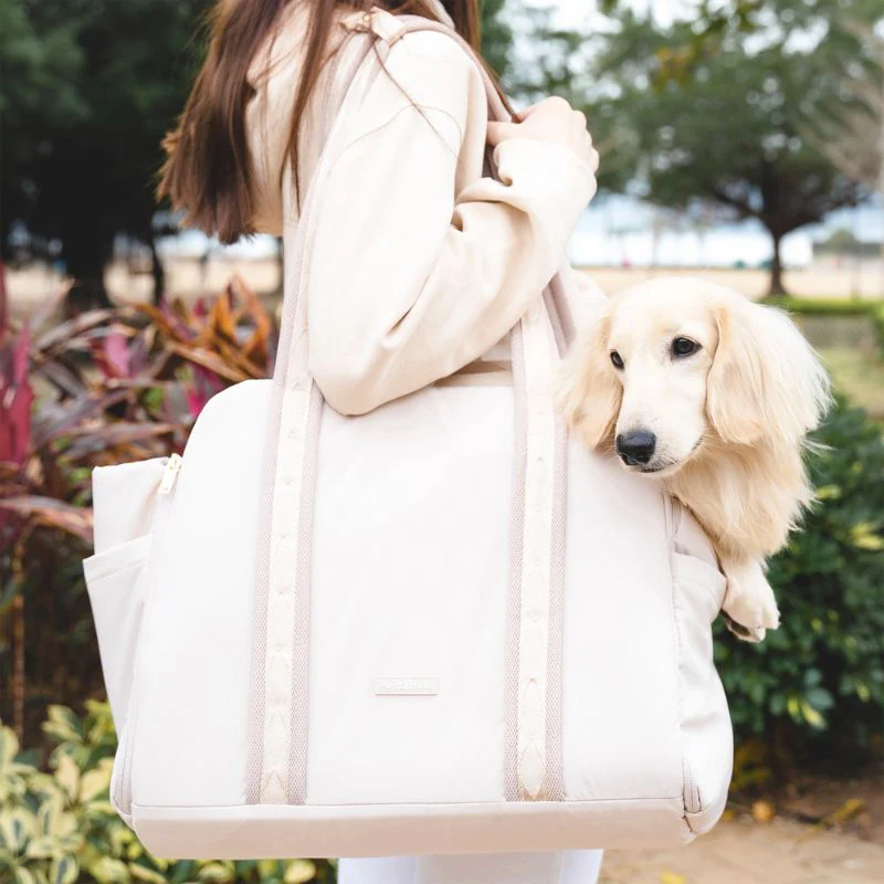 SAC DE TRANSPORT CONVERTIBLE & PLIABLE POUR CHIEN - BEIGE SABLE - Image 2