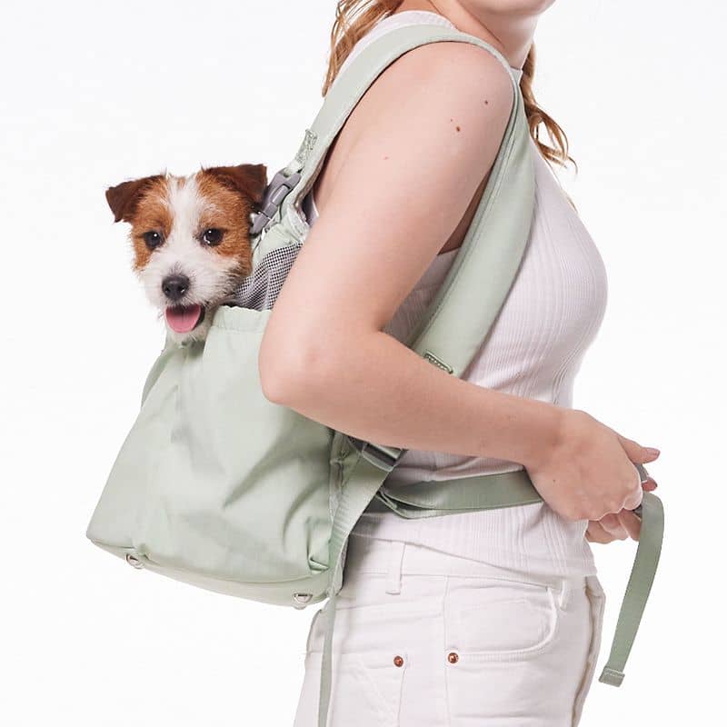 SAC DE TRANSPORT POUR CHIEN POUVANT ÊTRE PORTÉ À L’AVANT OU AU DOS - VERT MENTHE - Image 4