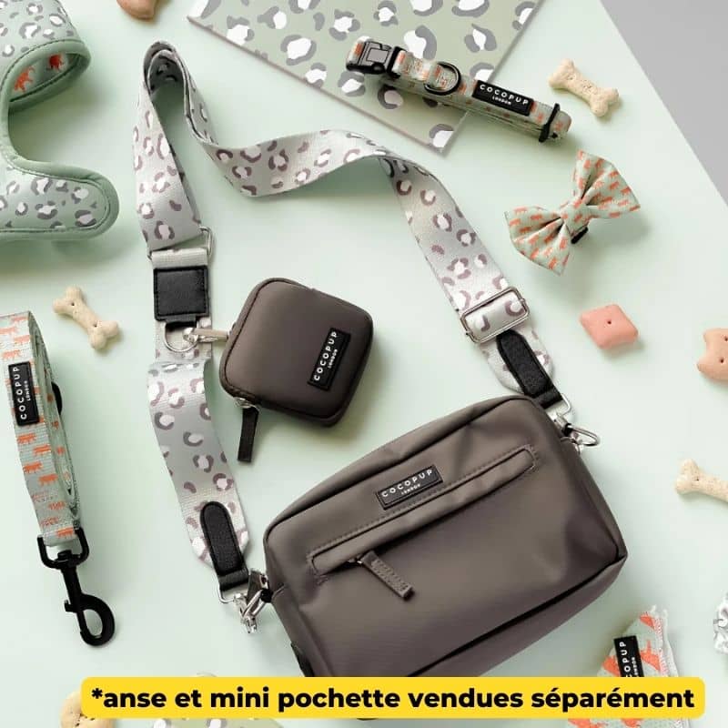 SACOCHE SPÉCIALE BALADE (AVEC OUVERTURE POUR SACS À DÉJECTION) - MOKA - Image 3