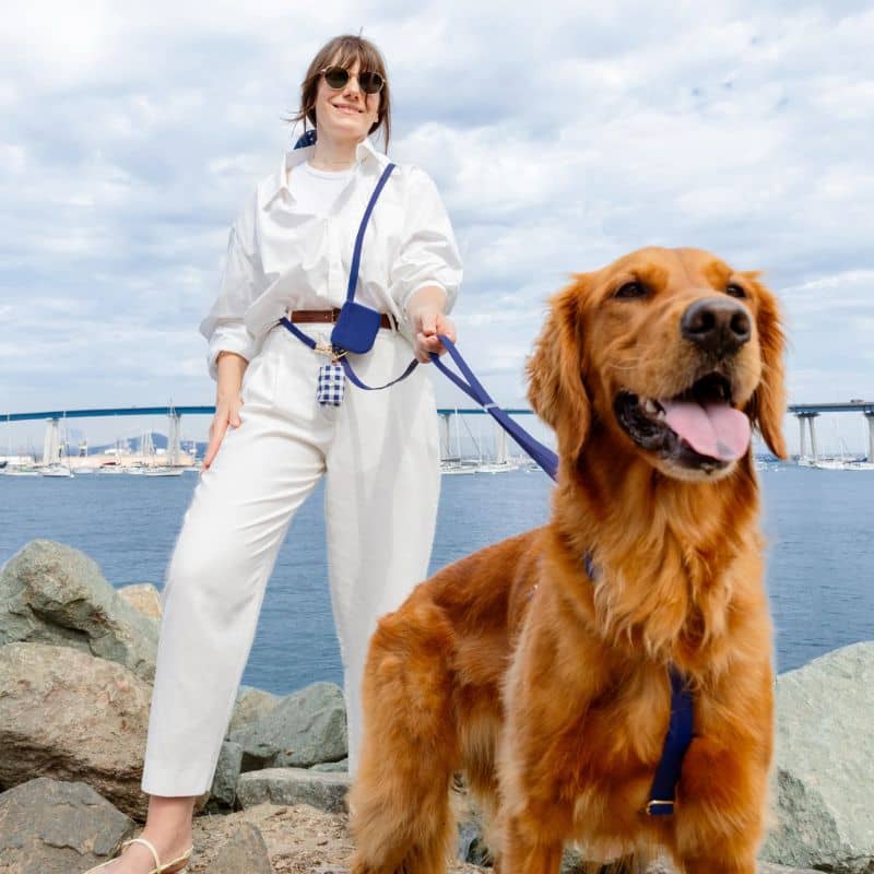 LAISSE POUR CHIEN MULTIPOSITIONS 4 EN 1 CONVERTIBLE WATERPROOF - BLEU MARINE "NAVY" - Image 4