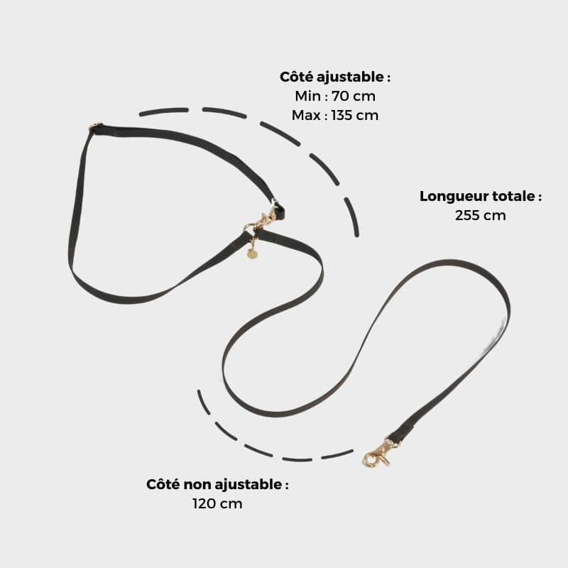 LAISSE POUR CHIEN MULTIPOSITIONS 4 EN 1 CONVERTIBLE WATERPROOF - NOIR - Image 5