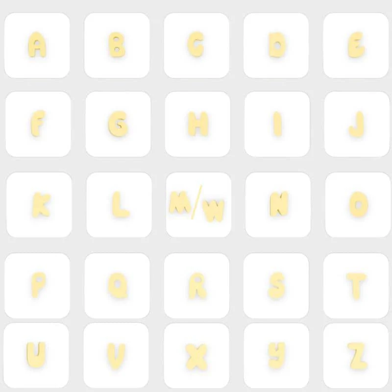 CHARMS SILICONE POUR PERSONNALISER ACCESSOIRE CHIEN - ALPHABET LILAS & JAUNE - Image 8