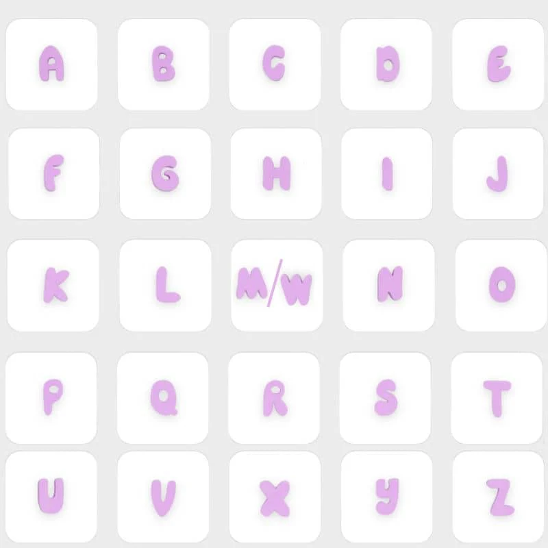 CHARMS SILICONE POUR PERSONNALISER ACCESSOIRE CHIEN - ALPHABET LILAS & JAUNE - Image 9