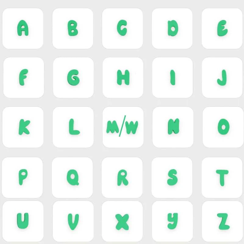CHARMS SILICONE POUR PERSONNALISER ACCESSOIRE CHIEN - ALPHABET VERT & BLEU - Image 7