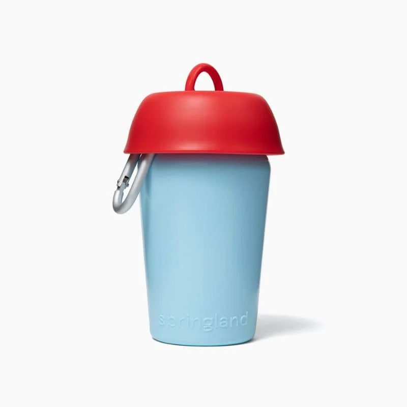 GOURDE PORTABLE POUR CHIEN AVEC DISTRIBUTEUR D'EAU RÉTRACTABLE - 590ML * ÉDITION LIMITÉE BICOLORE BLEU & ROUGE - Image 3