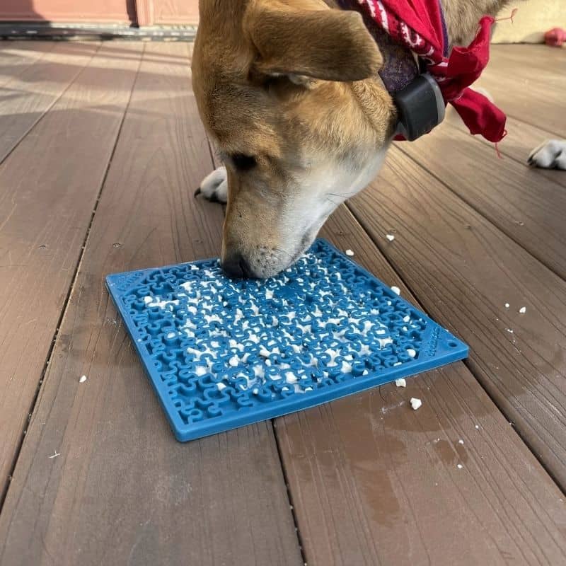TAPIS DE LÉCHAGE ET D’OCCUPATION POUR CHIEN ET CHAT - MOTIF PUZZLE BLEU - Image 3