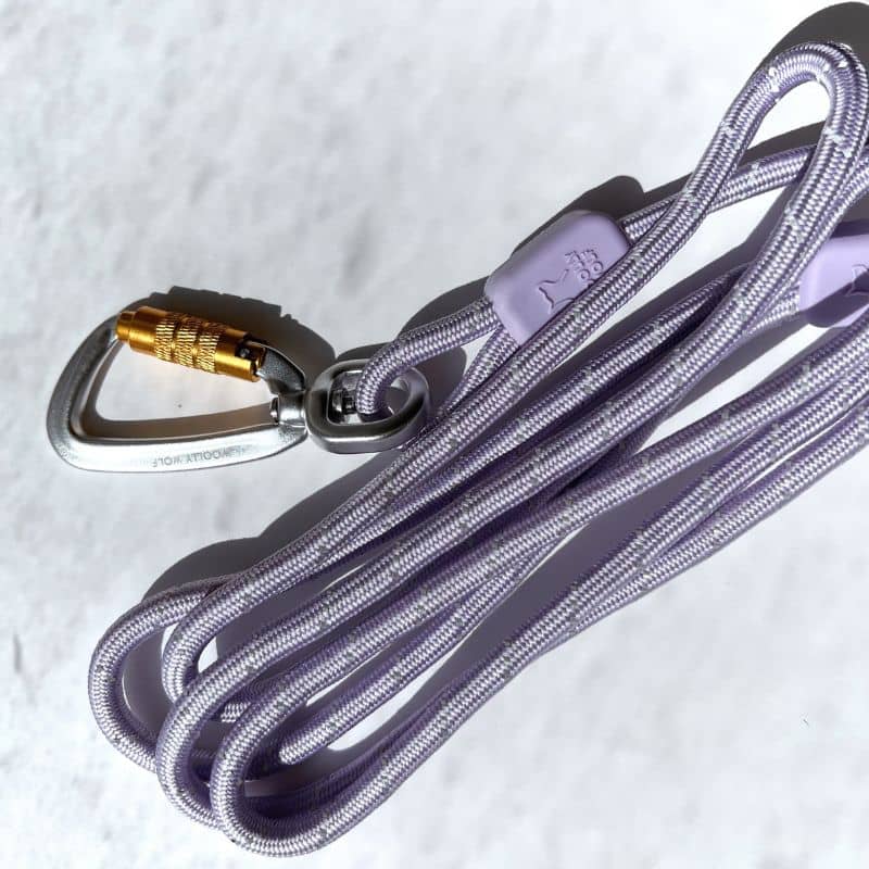 LAISSE RÉFLÉCHISSANTE EN CORDE POUR CHIEN - MAUVE LAVENDER (2 TAILLES DISPO) - Image 3