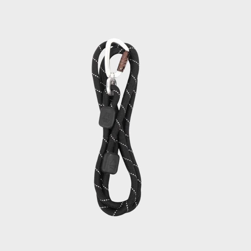 LAISSE RÉFLÉCHISSANTE EN CORDE POUR CHIEN - NOIR (2 TAILLES DISPO) - Image 5